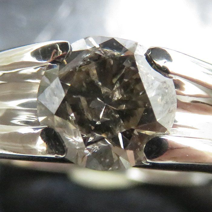 リング 指輪 一粒 ブラウンダイヤモンド1.07ct 16号 Pt900プラチナ / 64810【FJ】