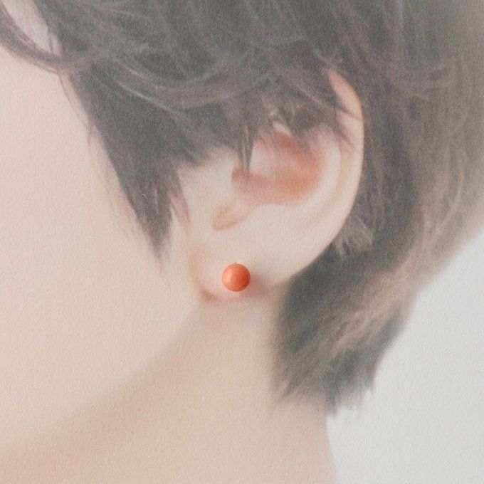 k18金スケルトンキャッチ付き スタッドピアス