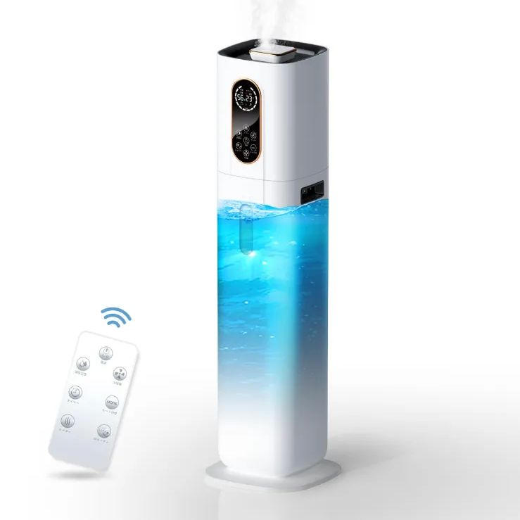 加湿器 大容量 9L ハイブリッド 加熱式 超音波式 アロマ対応 高濃度マイナスイオン 空気清浄 銀イオン抗菌素材 次亜塩素酸水対応 静音 省エネ 3段階霧量調整 6段階加湿量調節 自動湿度調整 花粉症対策 水漏れ防止 乾燥防止 日本語取扱説明書付き ホワイト