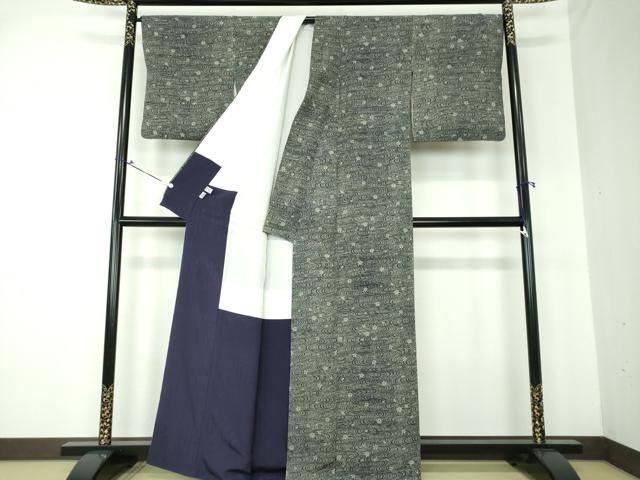 平和屋着物○藍造り国選定無形文化財 藍師・佐藤昭人 藍香房 小紋  