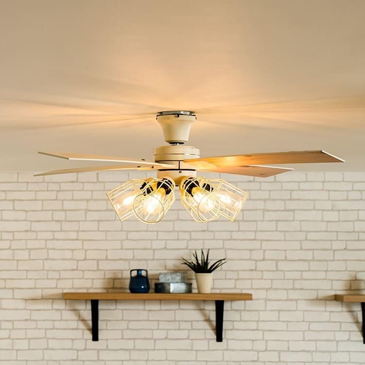 【ほぼ未使用】LOWYA シーリングファンライト 6灯 リモコン付き LED対応 6灯シーリングファンライト LOWYA シーリングファンライト シーリング