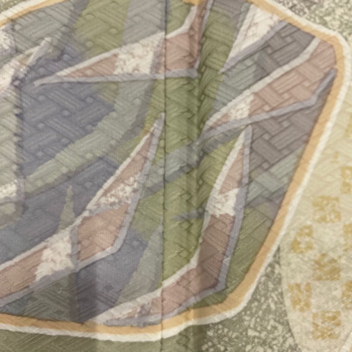 小紋 身丈167.5cm 裄丈65cm M 袷 斜縞 幾何学 絞り 紺色 正絹 美品 逸品 中古