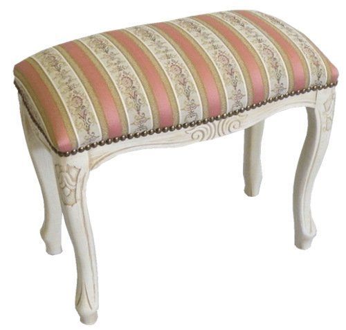 クラシカルな椅子 スツール S イタリア製 ホワイト×ピンク 51195 パシフィックGLD 47×43.5