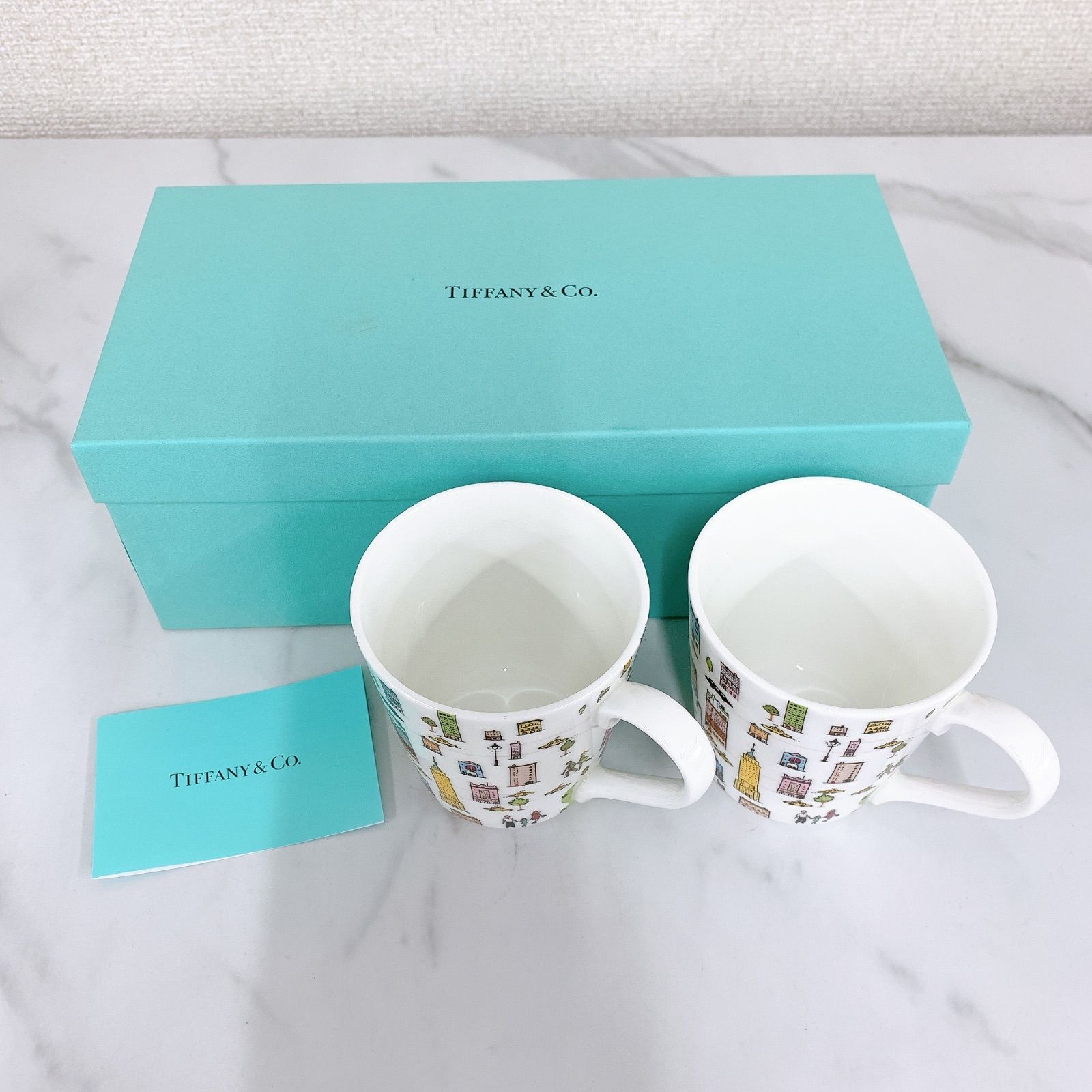 Tiffany & Co. マグカップセット 新品▽Tiffany&Co. 花柄 マグカップ セット ペアカップ