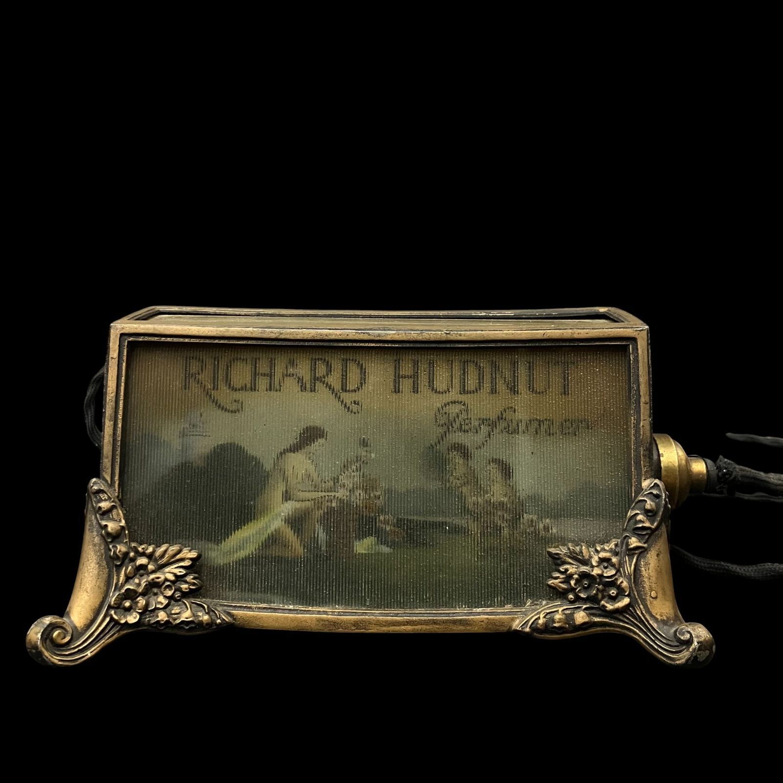 アンティーク広告ランプ Richard Hudnut リチャード ハドナット ライト付き 香水ディスプレイ ヴィンテージ