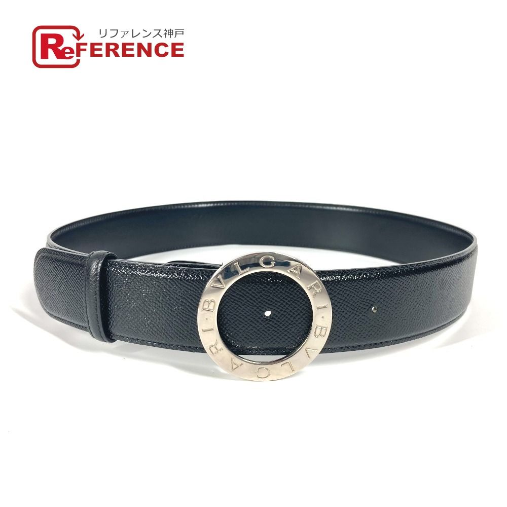 Bvlgari ブルガリ 黒レザーベルト 金色バックル ユニセックス