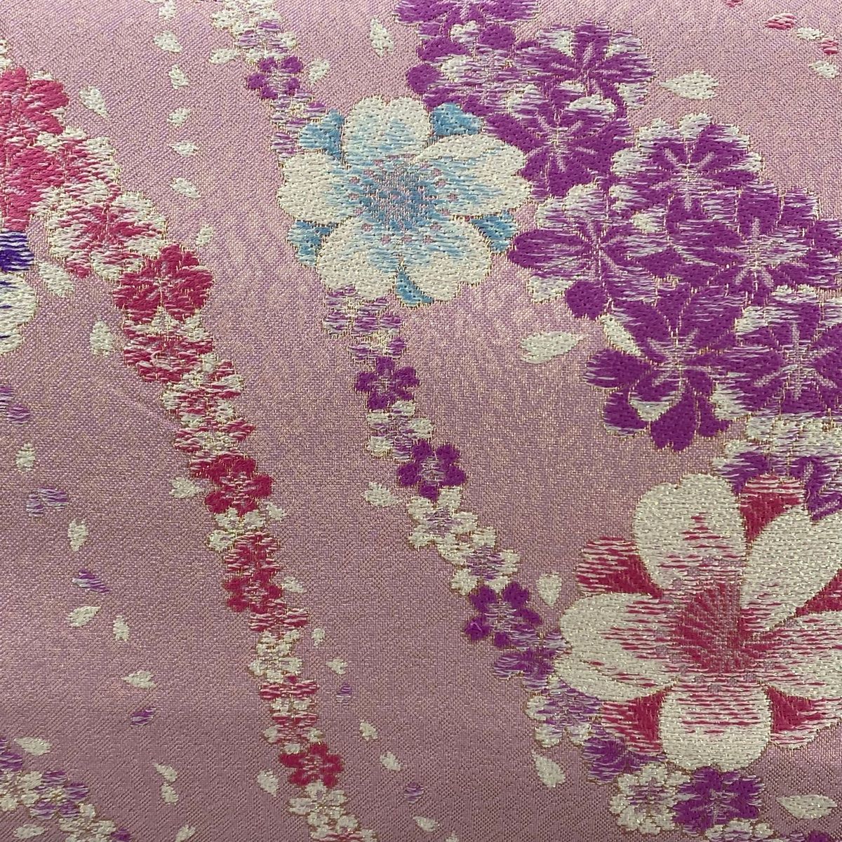 406y5☆袋帯 桜 金糸 ラメ糸☆美品