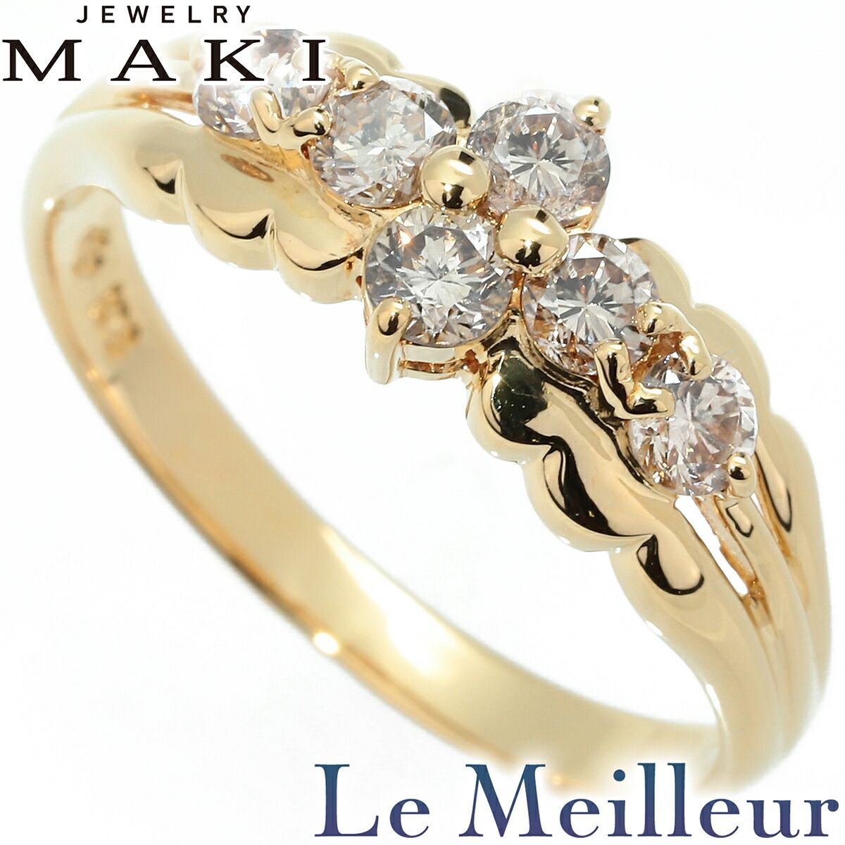 ジュエリーマキ MAKI クロスデザインリング 指輪 ダイヤモンド 0.53ct 