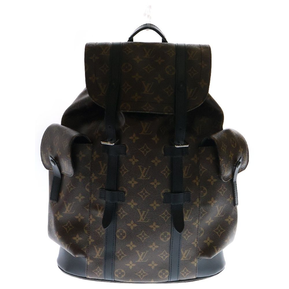 LOUIS VUITTON ルイヴィトン モノグラム マカサー クリストファー MM バックパック リュックサック ブラウン M43735 RFID