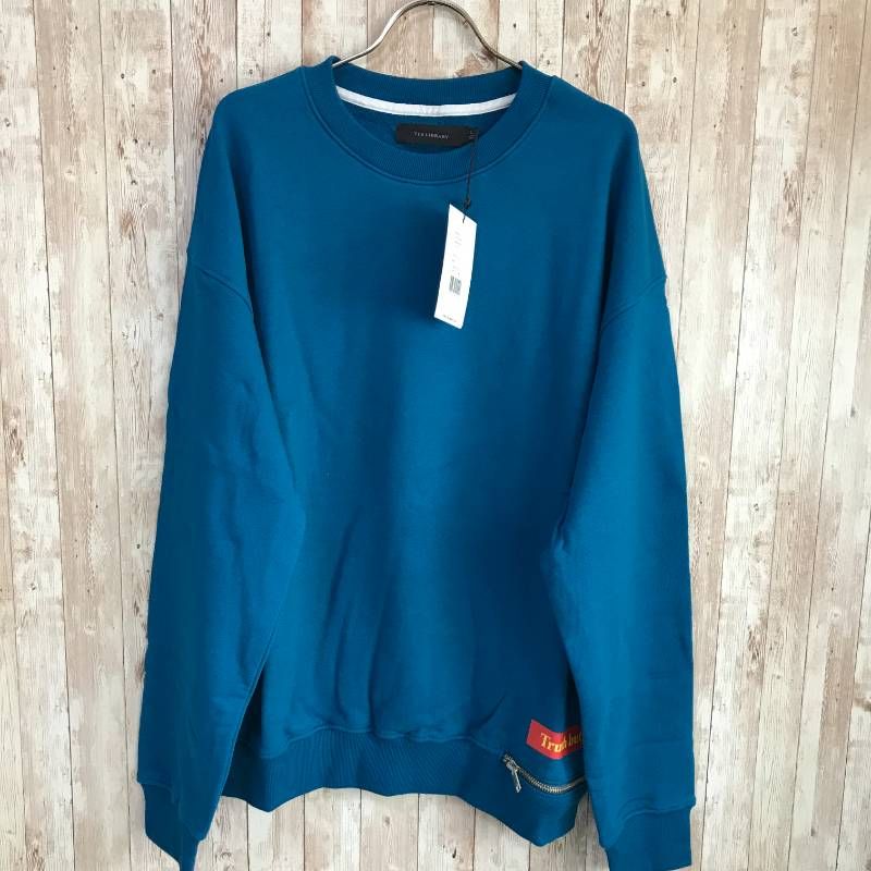 タグ付き ♥品 コ Tee Library ティーリバティ Truth but トゥルースバット トレーナー ブルー TSK-PT-49 ?