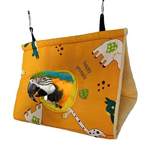 M_イエロー 小動物 ハンモック 鳥の巣 インコ オウム ハンモック 文鳥