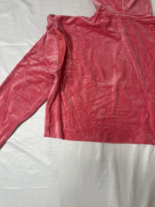 220343】adidas アディダス 長袖 フリル ベロア ハート パーカー