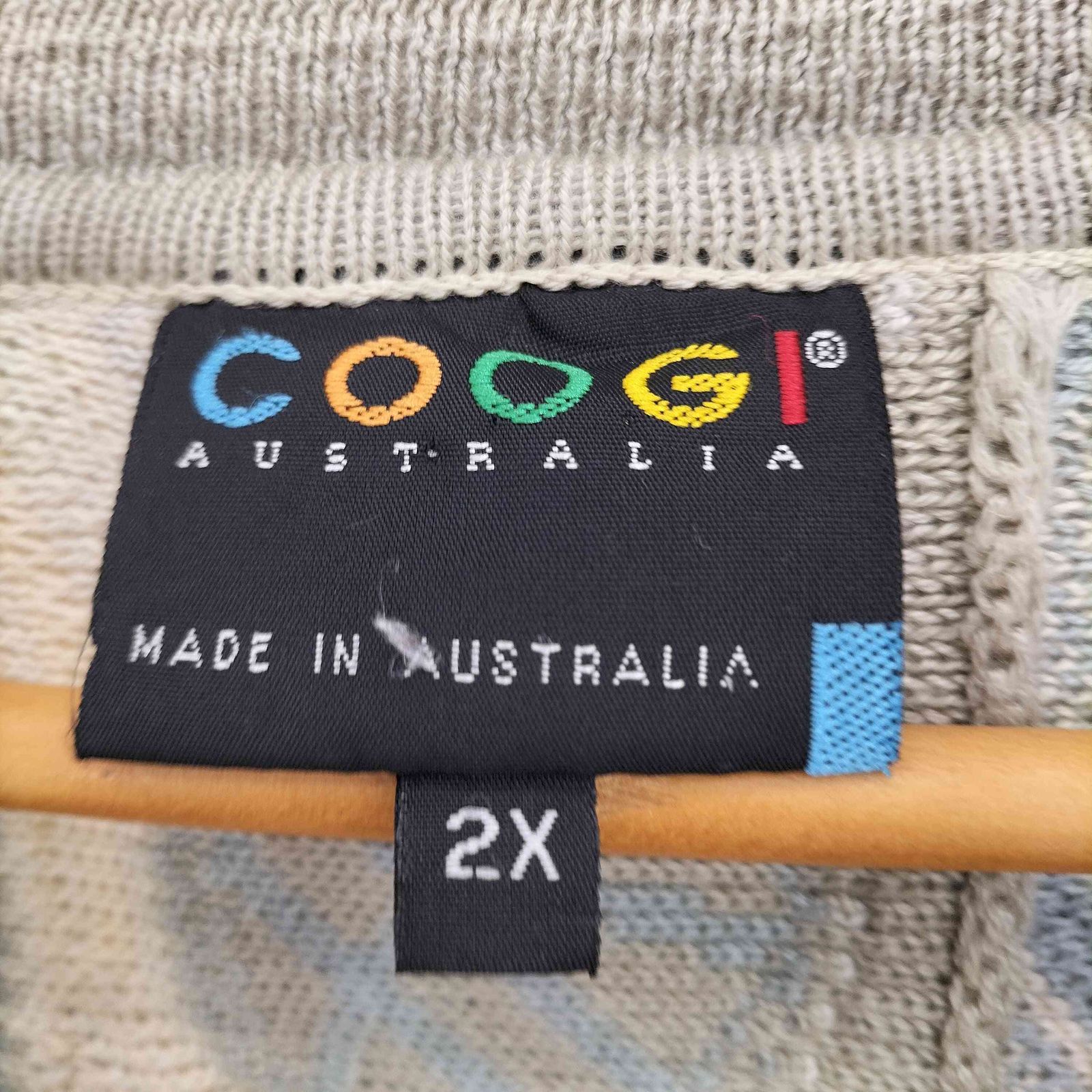 クージー COOGI 90S オーストラリア製 黒タグ 総柄 半袖3Dニット 