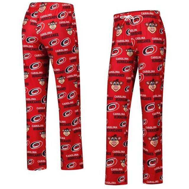【送料無料】 アンブランデッド レディース カジュアルパンツ ボトムス Women's Concepts Sport Red Carolina Hurricanes Zest Allover Print Knit Pants Hur Red
