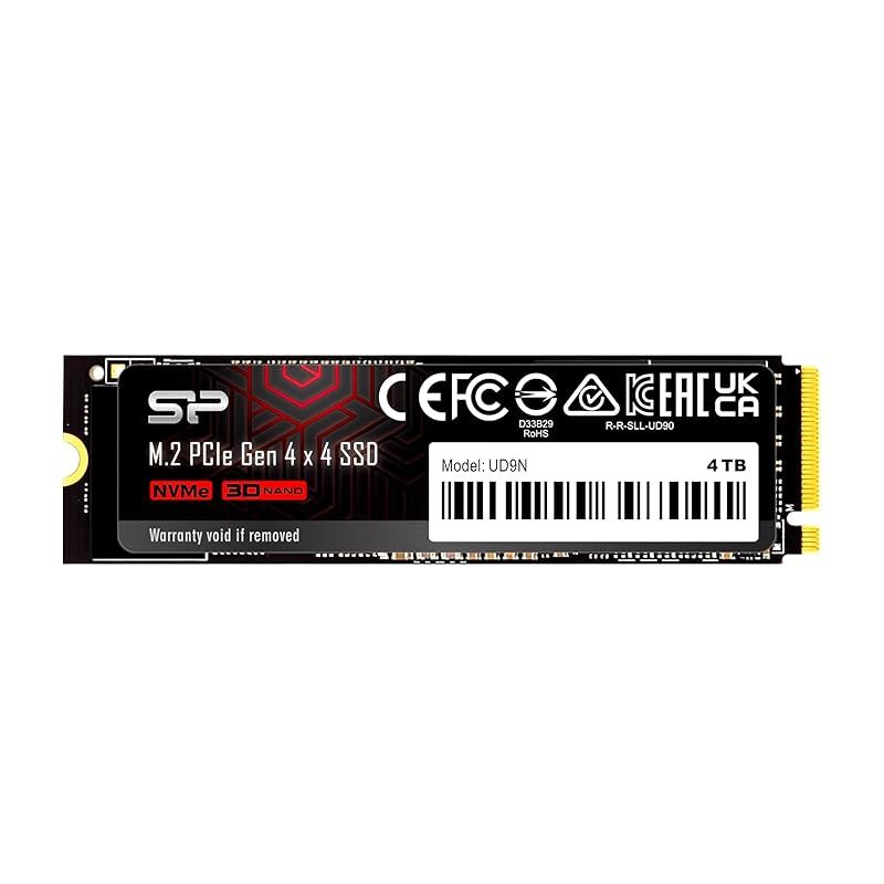 シリコンパワー SSD 4TB【超高速 ゲーミングSSD】Read 5，000MB/s Write 4，500MB/s 3D NAND M.2 2280 PCIe4.0×4 NVMe1.4 UD9Nシリーズ SJ04KGBP44UD9N05J5 0