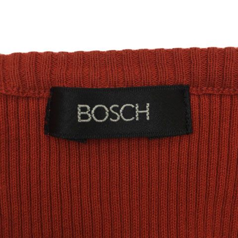 ボッシュ BOSCH カーディガン ニット Vネック 薄手 リブ 無地 七分袖 