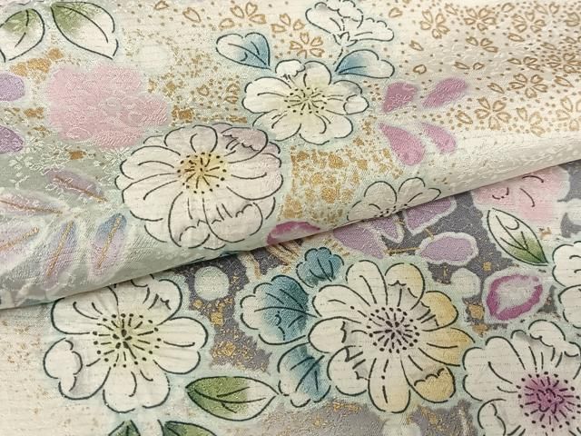 平和屋着物○訪問着 作家物 絞り 辻が花 流水雪輪花文 暈し