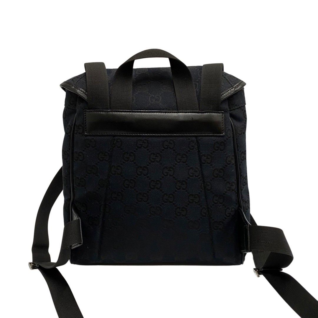 極 美品 オールドグッチ GG キャンバス レザー リュックサック