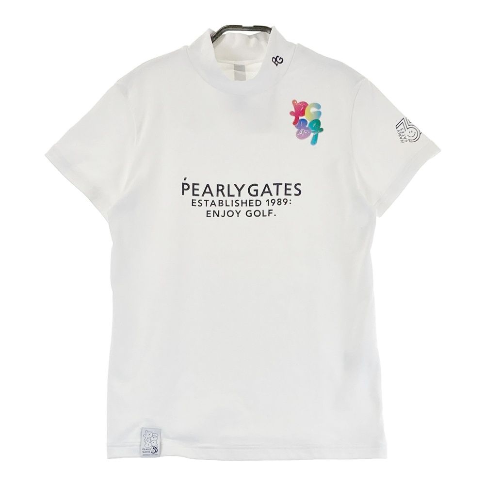 サイズ 1 PEARLY GATES パーリーゲイツ 35周年モデル モデル ハイネック 半袖Tシャツ ホワイト系 240101534722 ゴルフウェア レディース ストスト