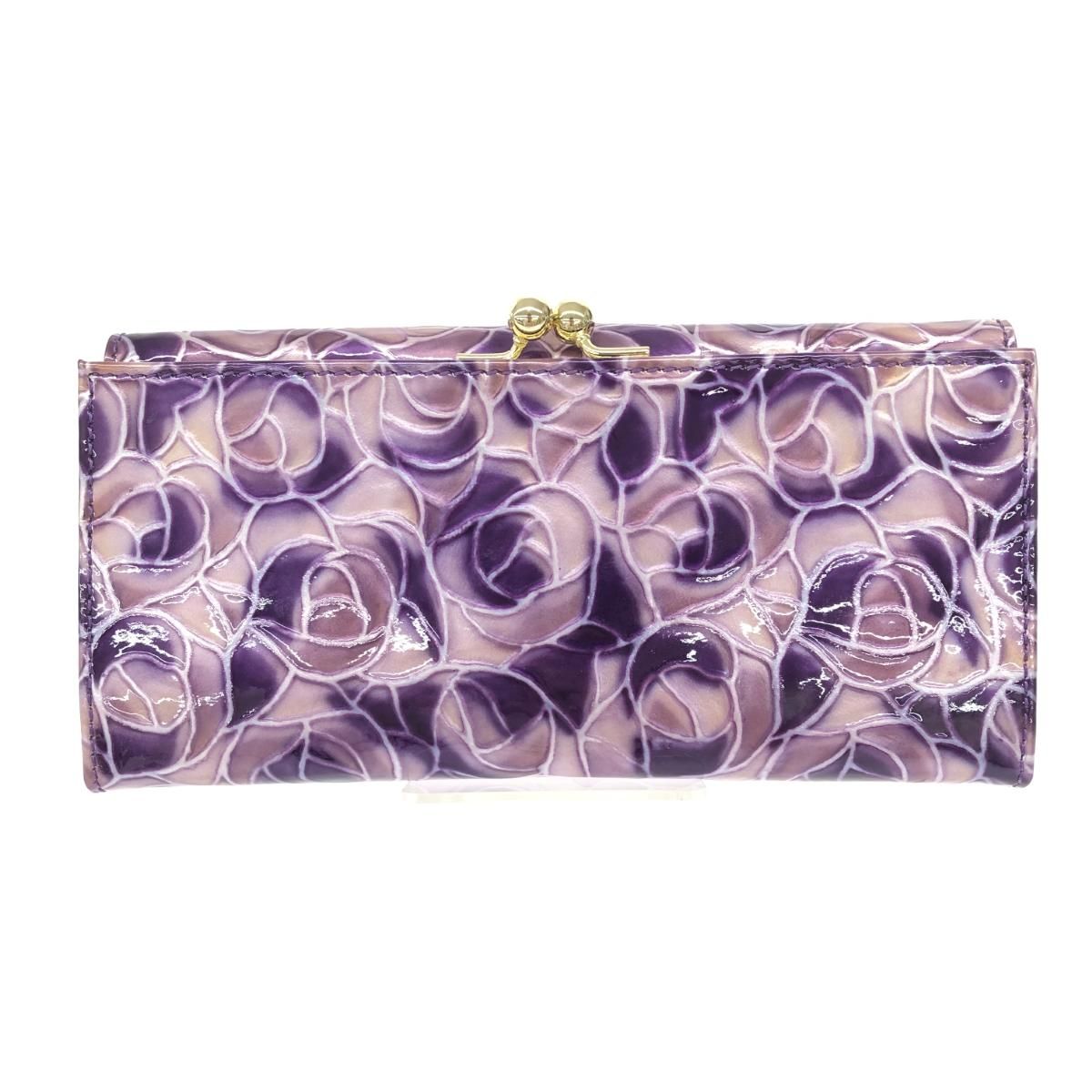 新品同様 ANNA SUI アナスイ 二つ折り長財布 財布 パープル