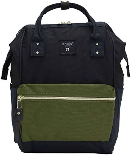 ネイビー×オリーブ アネロ 口金 リュック S | A4 口金|撥水|多収納|PC収納 CROSS BOTTLE ATB0197Z ネイビー×オリーブ