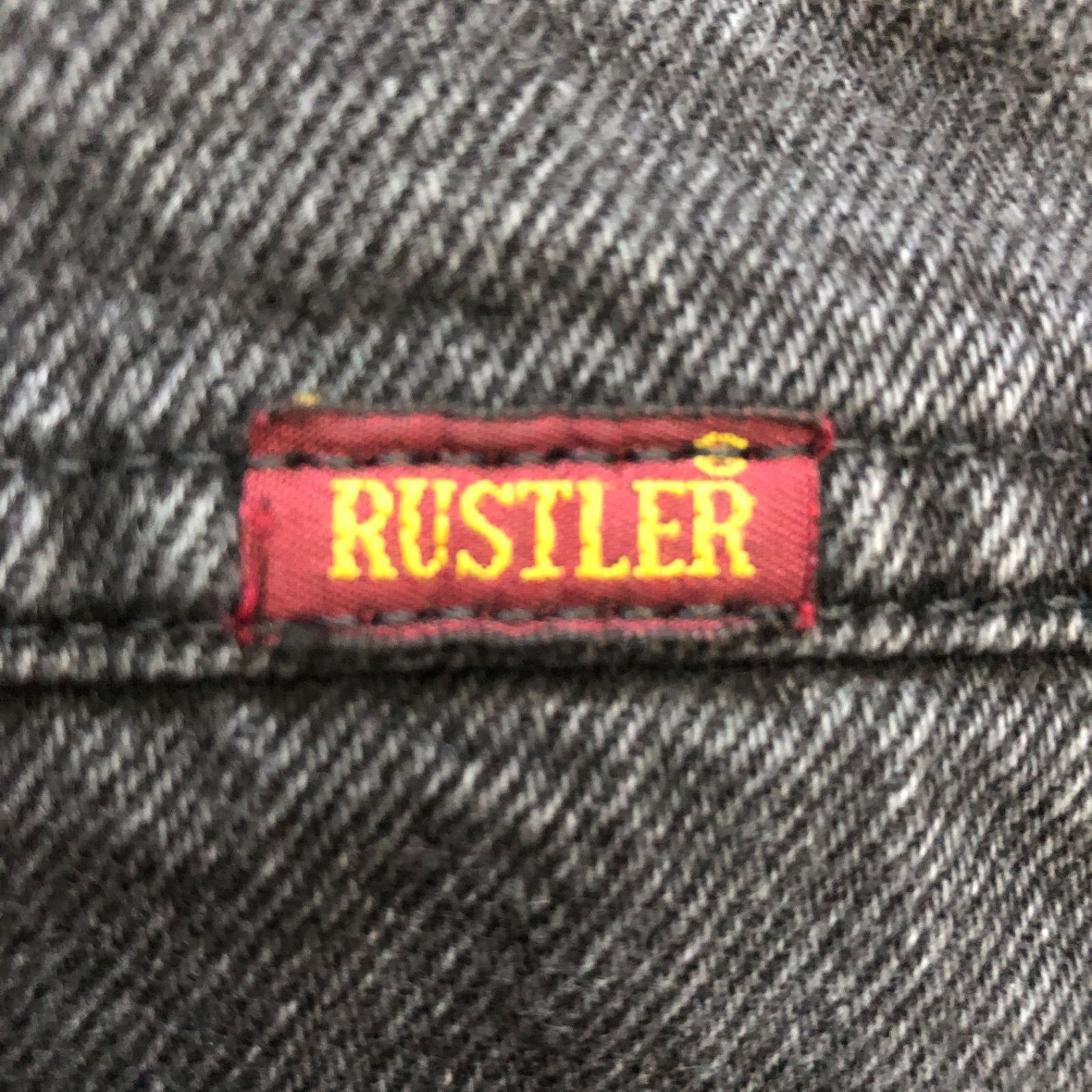 6T5540 RUSTLER ブラックデニム　ジーンズ　アメカジ　古着 90s Rustler Wrangler ラスラー ラングラー デニムパンツ Black