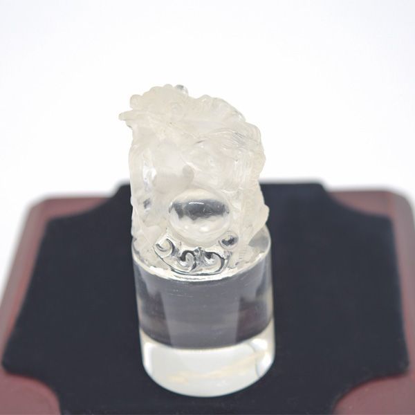 龍の置物 竜 水晶 円柱型 7cm 天然石製 クリスタル パワーストーン