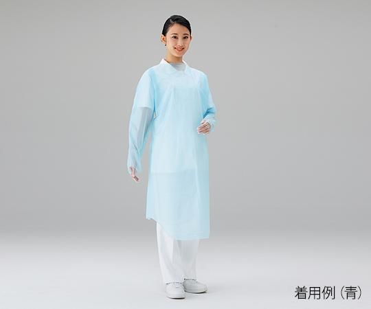 【新品・2営業日で発送】アズワン プロシェアエプロン(袖 親指フック) 青 30枚入 7-6264-02
