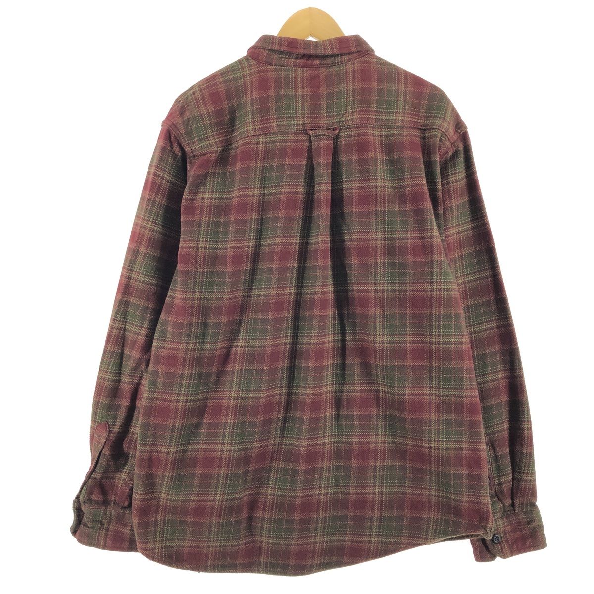 ORVIS オービス　長袖ヘビーフランネルチェックシャツ　カーキ　L古着. 古着 00年代 オービス ORVIS オンブレチェック 長袖 ヘビーネル