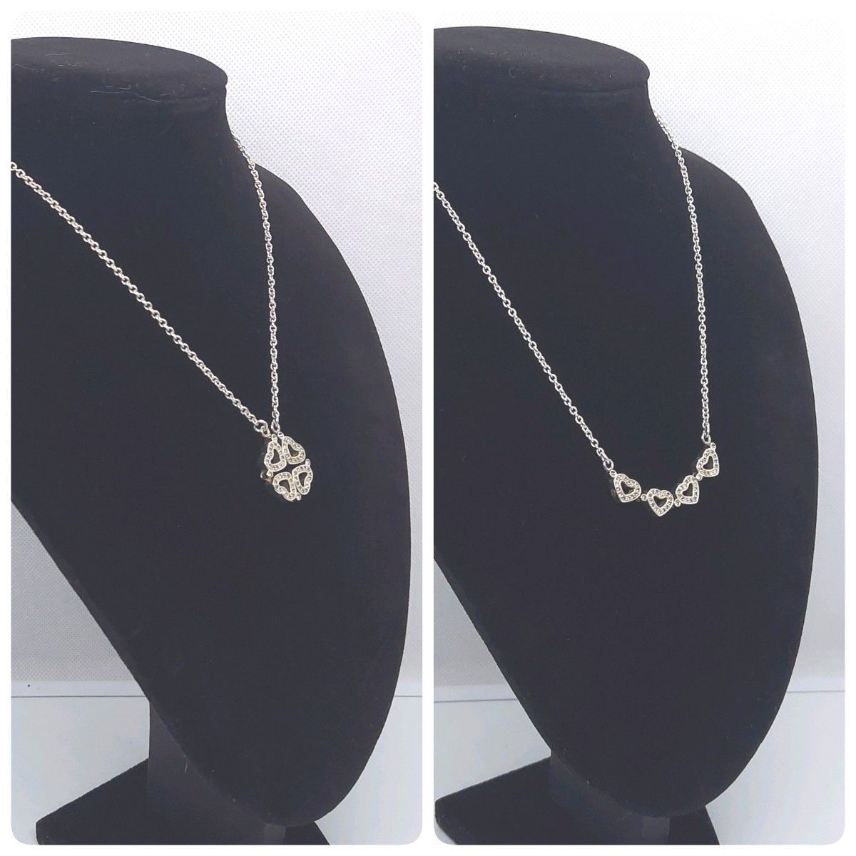 Folli Follie シルバー　ネックレス　クローバー　ハート ヴィンテージ Folli Follie シルバー ネックレス クローバー ハート