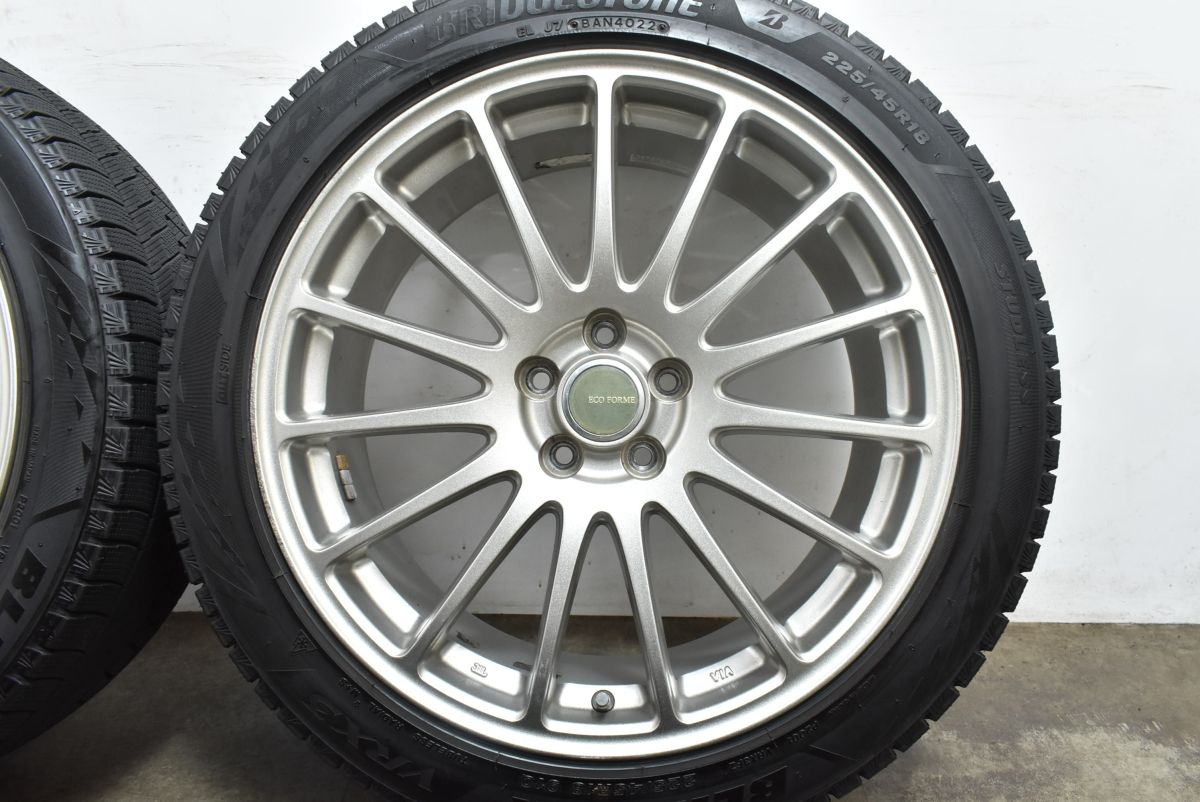 イボ付き．ブリヂストン ブリザック vrx．225/45R18.18年製．9分山