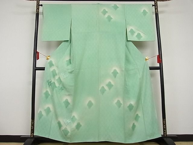 平和屋-こころ店■訪問着　刺繍　青海波　暈し染め　着丈156.5cm　裄丈63cm　正絹　逸品　A-br5181