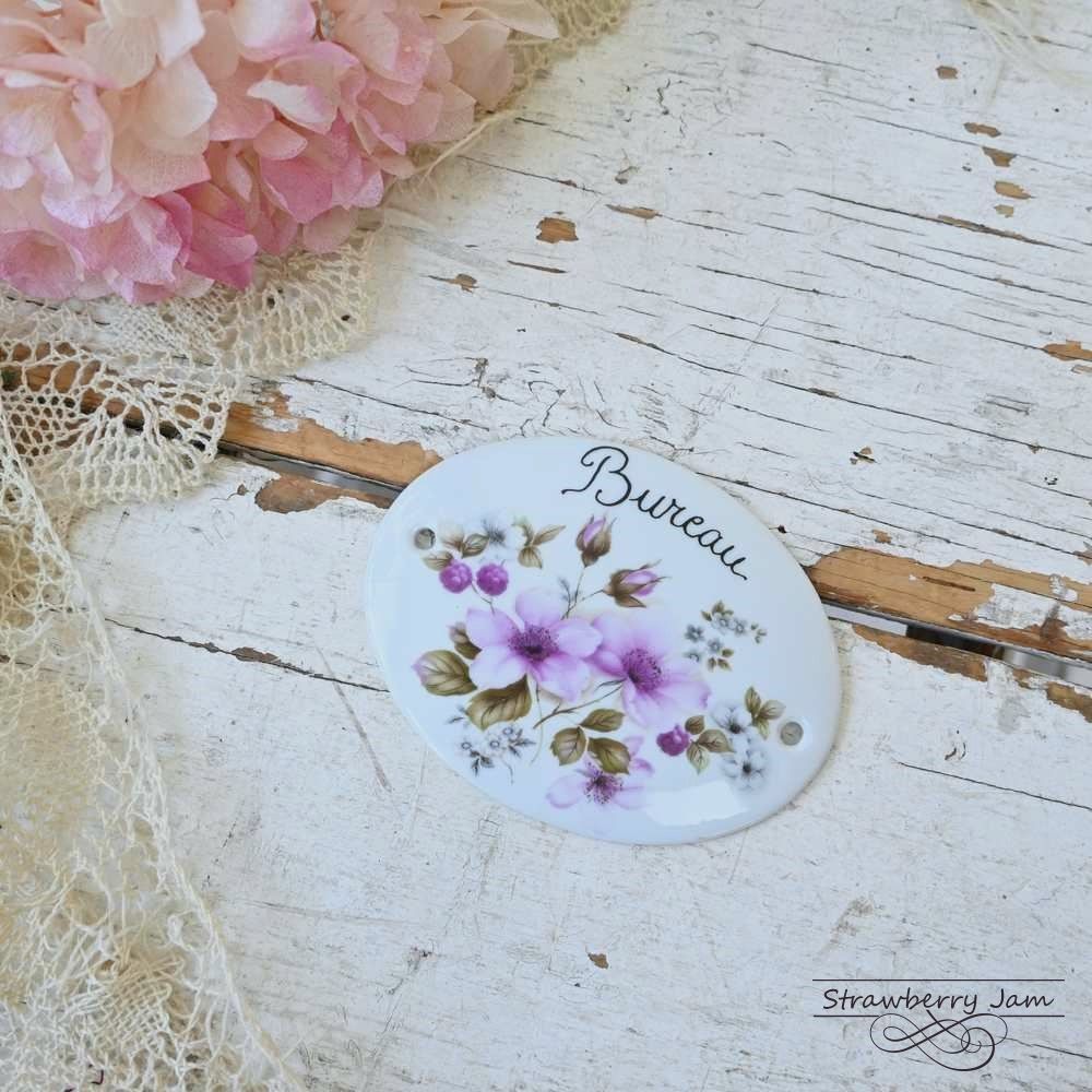 ICO-127 送料込！ フランスアンティーク 陶器 ドアプレート プレート フランス