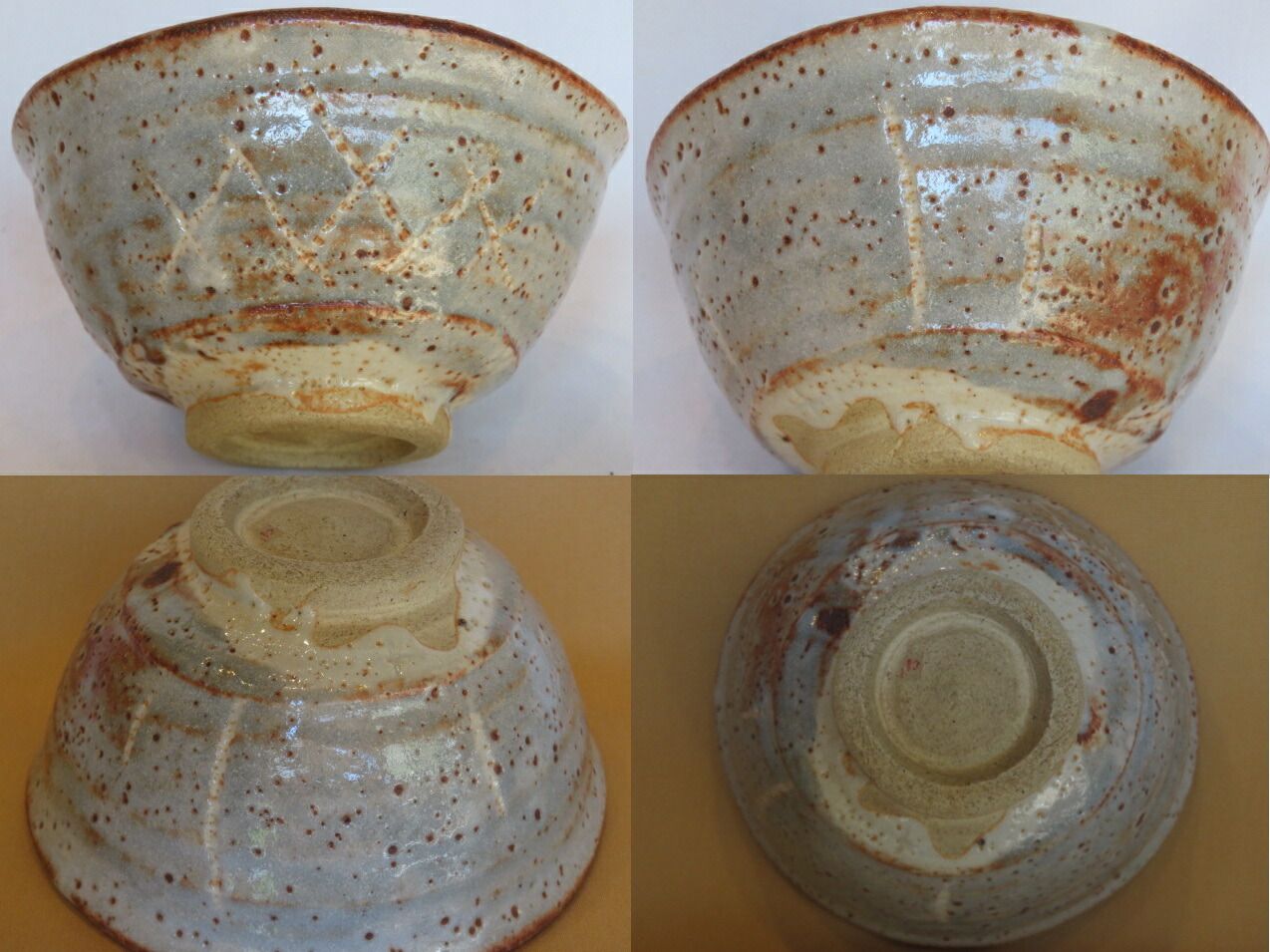 三右衛門◇祭り）美濃焼 大萱八坂窯 加藤十右衛門作 鼠志野茶碗 芳右