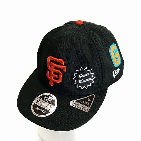 ニューエラ NEW ERA x SAINT Mxxxxxx 9FIFTY SNAPBACK ジャイアンツ キャップ 黒 ブラック 帽子 AA