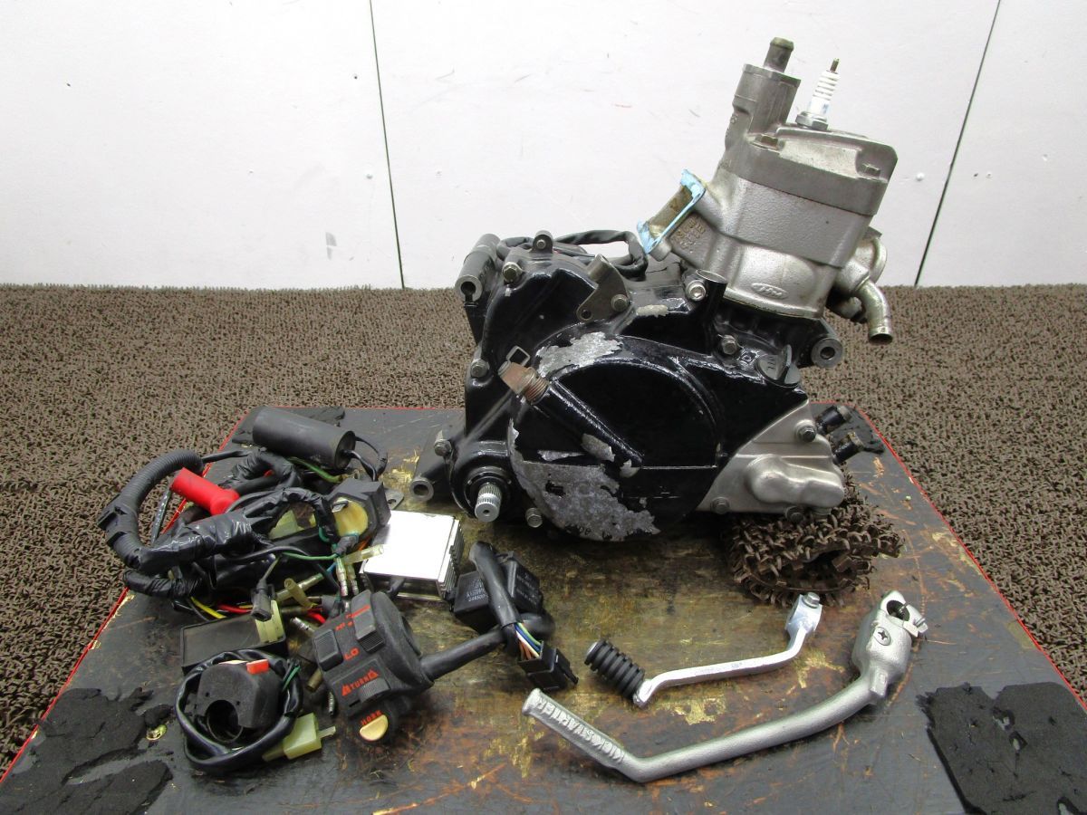 CRM80 エンジン 電装 ASSY S493 スイッチ メインハーネス CDI ペダル 始動 済み OH素材に ホンダ HD08E キャブ車