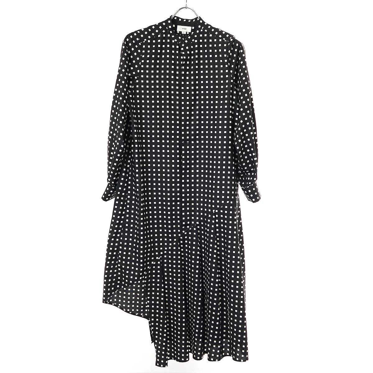 HYKE ハイク 23AW FD SQUARE PATTERN BOSOM DRESS ドレスワンピース 232-16191 ブラック 1