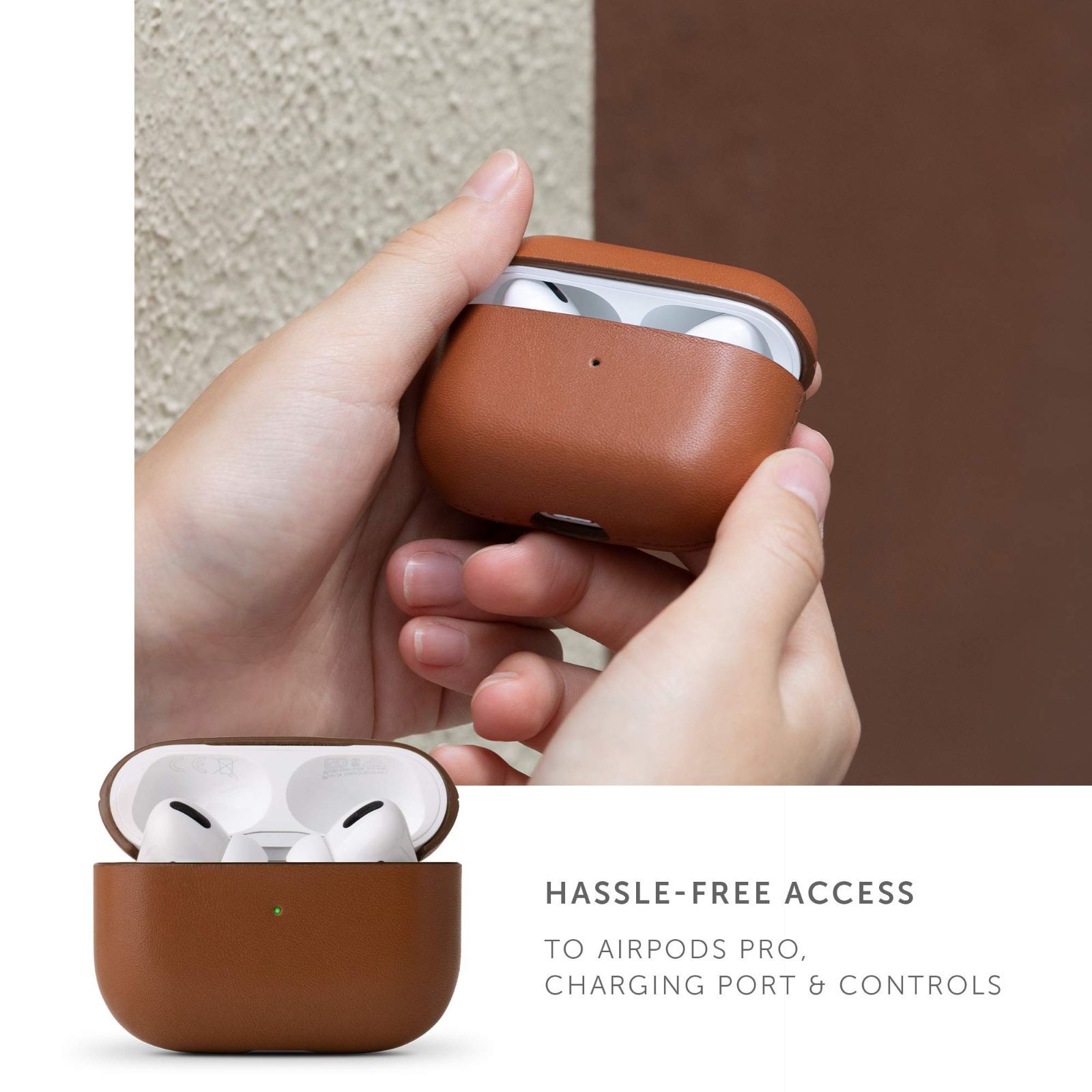 人気商品】Pro Airpods - for イタリア製本革レザーケース Case 全面