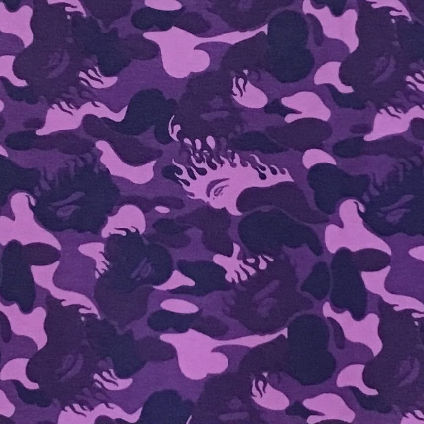 BAPE fire camo ポロシャツ ベイプ 迷彩 ape エイプ BAPE ファイヤー カモ 迷彩 総柄 ポロシャツ ☆激