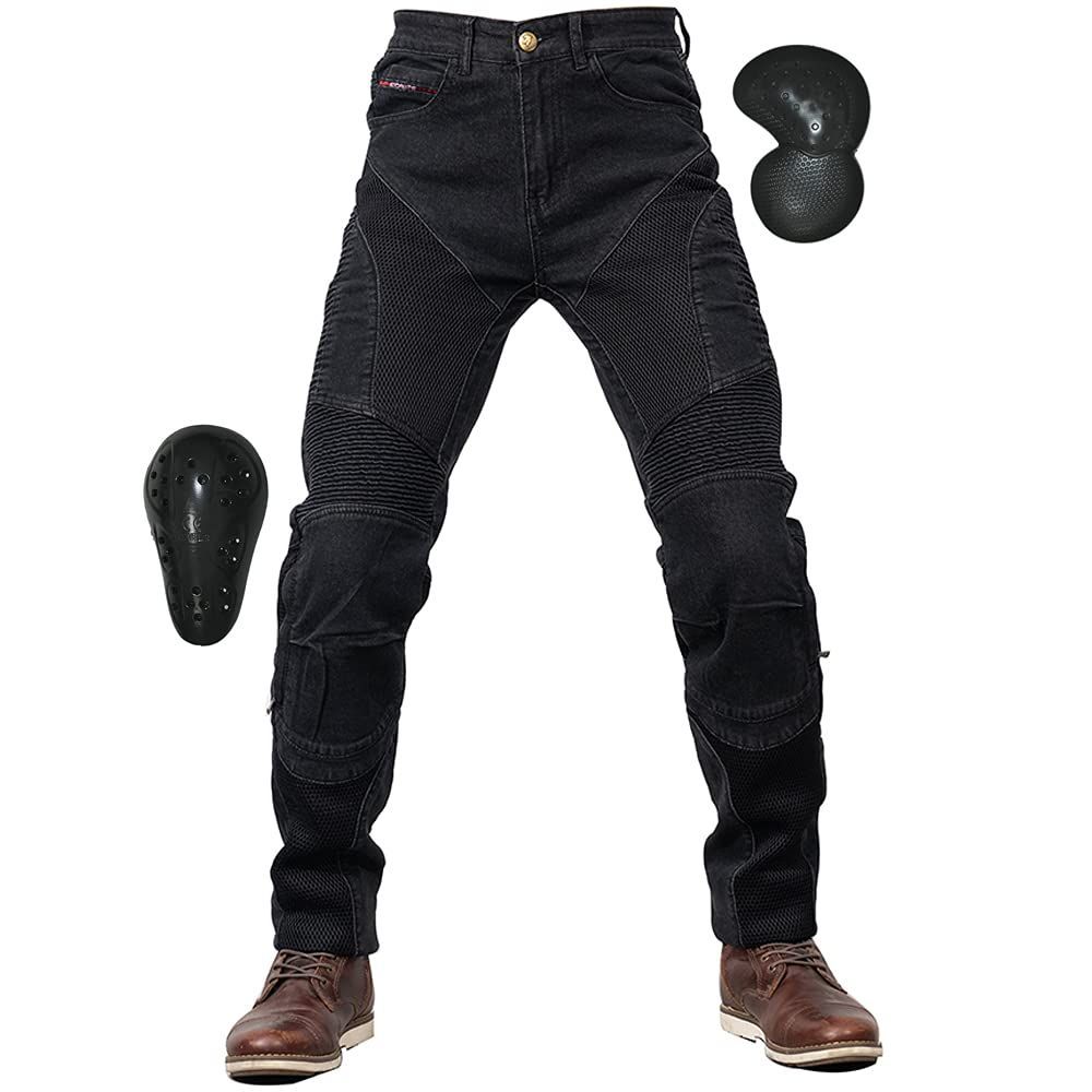 【数量限定】メンズ バイク用パンツ ライディングパンツ プロテクター付き 夏用 ライダースパンツ 夏 通気性に優れ バイクメッシュパンツ バイクズボン メッシュ レーシングパンツ [RENHE] 