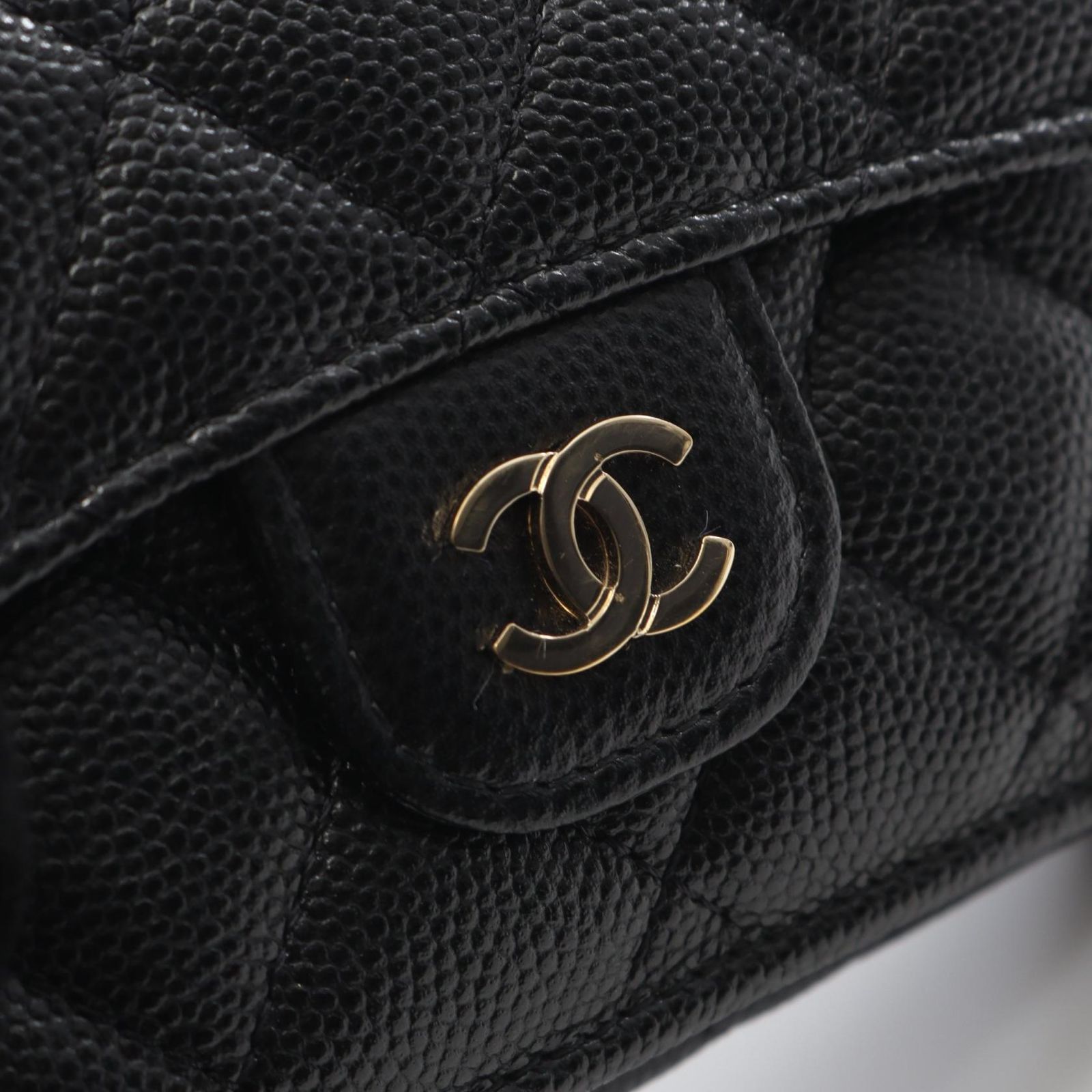 シャネル CHANEL キャビアスキン マトラッセ ジップウォレット ブラック シャネル CHANEL 三つ折り財布 クラシック スモール フラップ