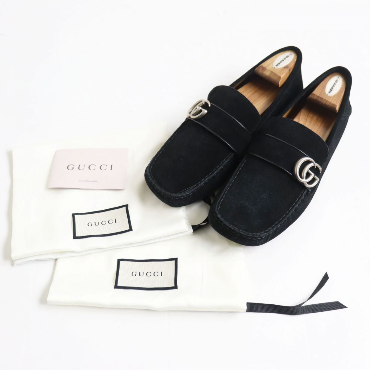 GUCCI GGマーモント ドライビングシューズスエード ブラック