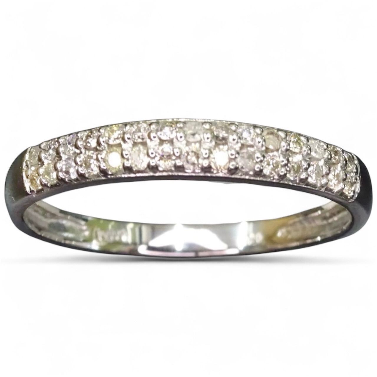 プラチナ pt950 天然ダイヤモンド 0.20ct パヴェ デザイン シンプル リング 指輪 約17号 総重量約2.27g ジュエリー 宝石 貴金属 メンズ レディース ユニセックス 男女兼用 普段使い