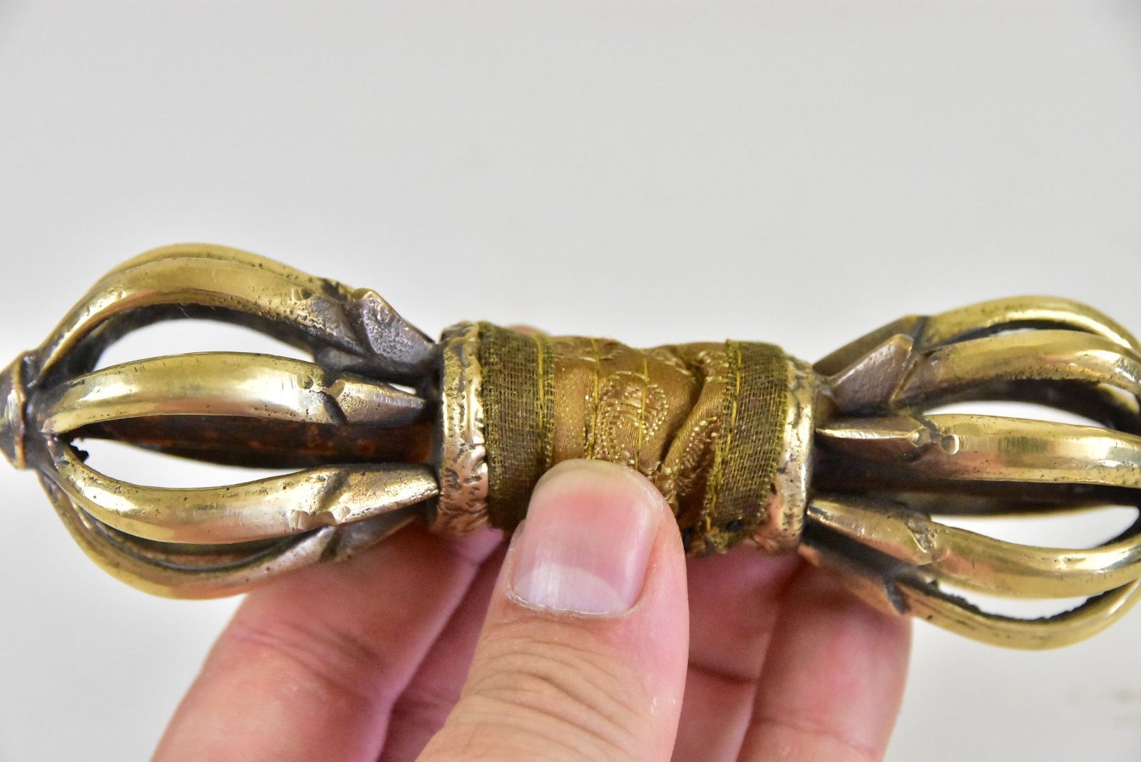 チベット トクチャ(Thogchags) ドルジェ 金剛杵 銅製根付 提げ物 チベット密教法具ドルジェ（金剛杵・九鈷杵・ヴァジュラ） 箱