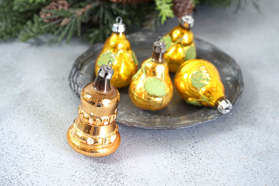 ポーランド買付 アンティーク クリスマスオーナメント 吹きガラス アソートセット N gx-650