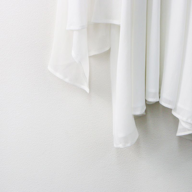 【美品】ローブブラン　ケープスリーブ シフォンブラウス　ツイストタイ　Aライン Cape sleeve Chiffon Blouse – L'AUBE BLANC