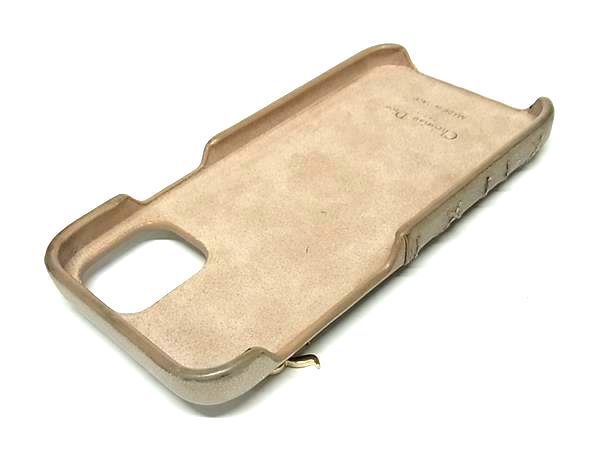ChristianDior ディオール レディディオール カナージュ レザー iPhone 12 Pro対応 アイフォンケース スマホケース ゴールド系 FC 0031