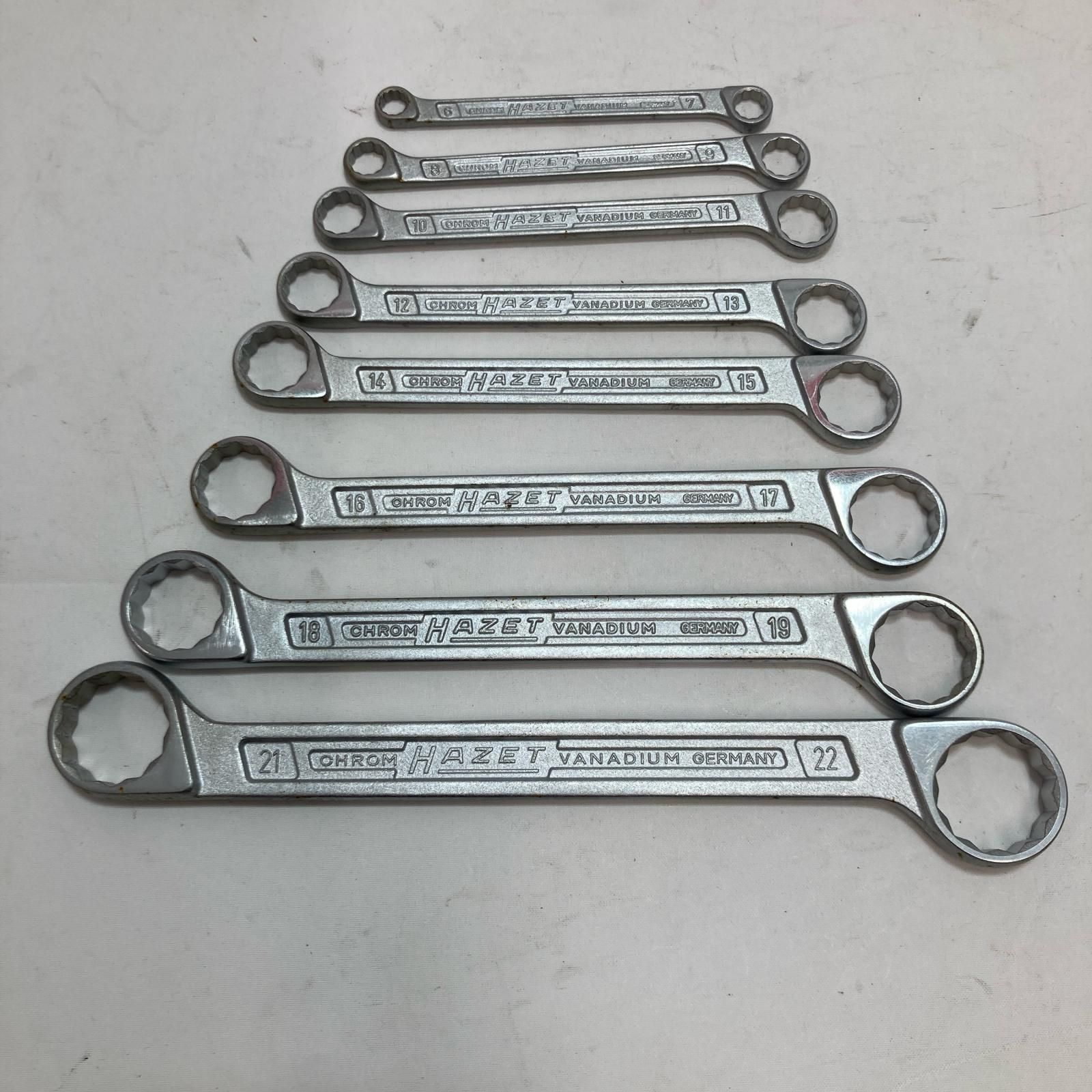 法人限定 HAZET ハゼット 両口メガネレンチ 8本組 6×7-21×22mm ドイツ製