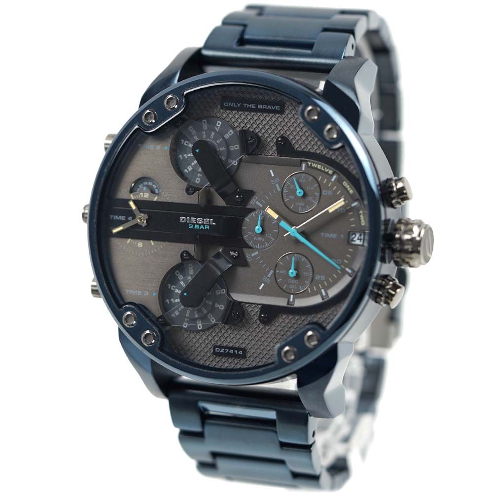 DIESEL(ディーゼル)
シルバー/ブラック
 チェーンピアス 専用ボックス付 アウトレット(ベルトにキズ)] ディーゼル DIESEL 腕時計 メンズ