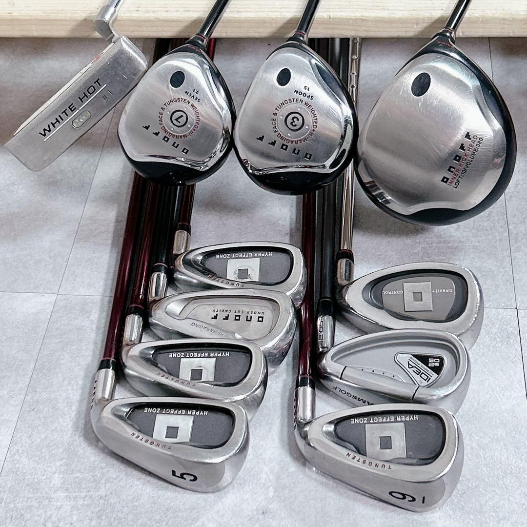 X715 オノフ プーマ他 メンズ ゴルフ クラブセット 12点 赤 カッコいい
